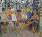 Русские дети в косоворотке в произведениях Николая Петровича Богданова-Бельского