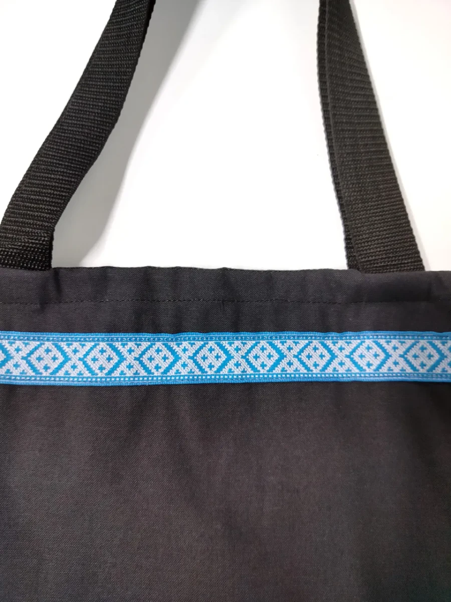 Сумка-шоппер черная с тесьмой Сумка-шоппер черная с тесьмой