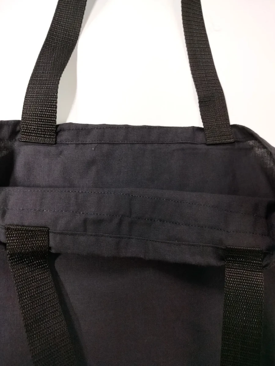 Сумка-шоппер черная с тесьмой Сумка-шоппер черная с тесьмой