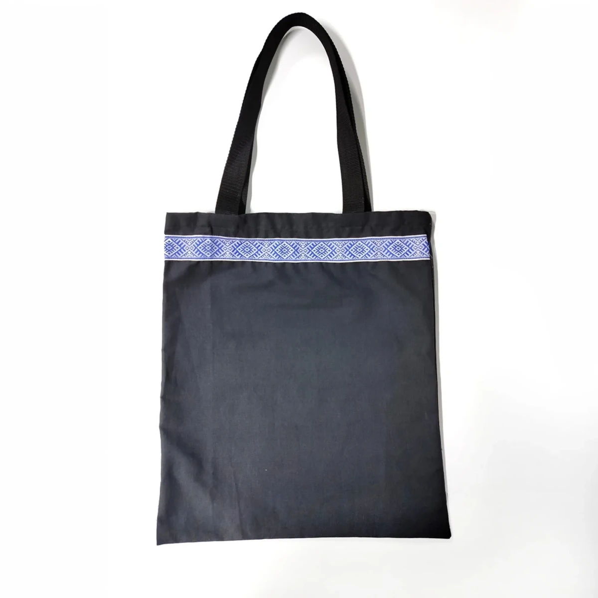 Сумка-шоппер черная с тесьмой Сумка-шоппер черная с тесьмой