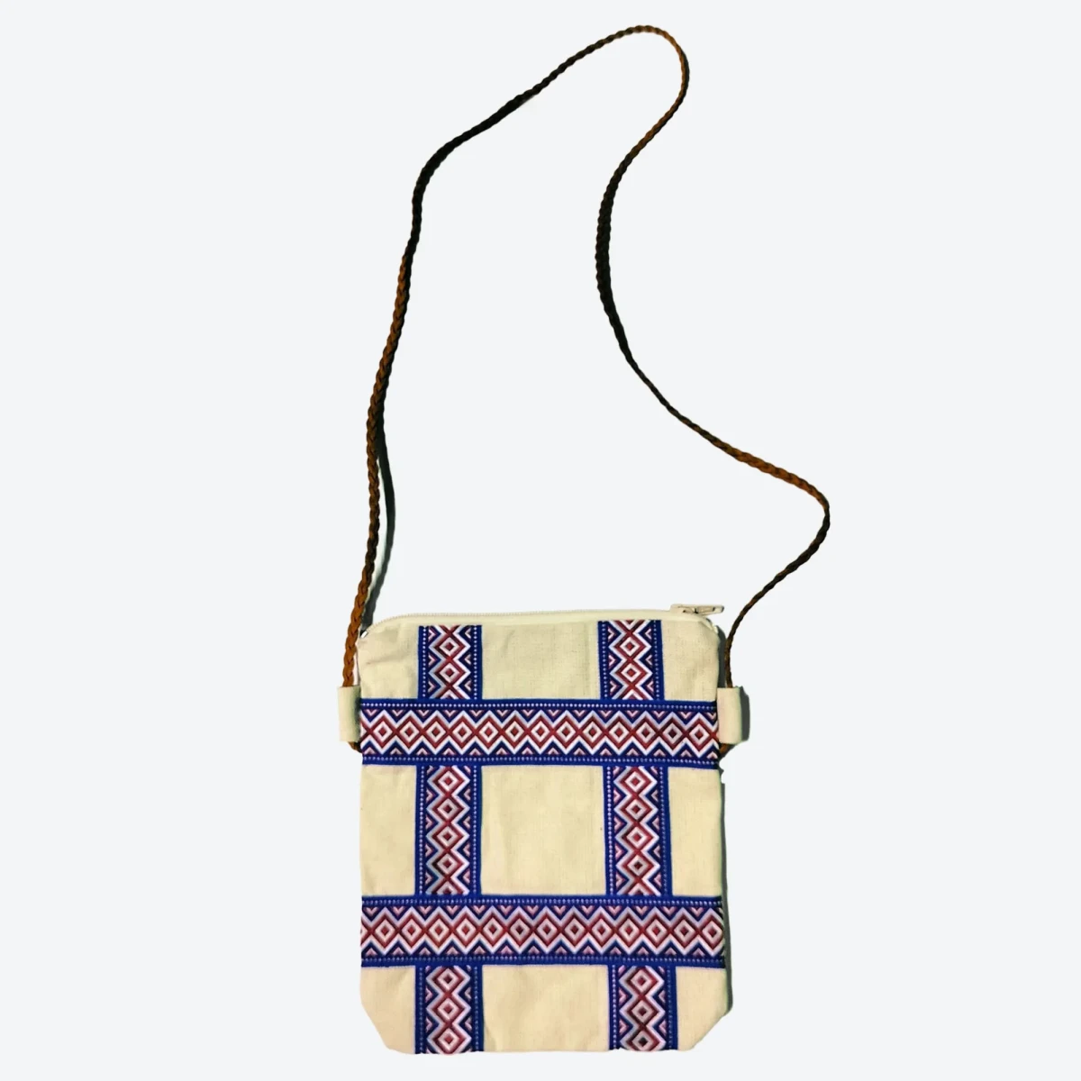 Сумка-кошель бежевая с тесьмой в русском стиле Сумка-кошель бежевая с тесьмой в русском стиле