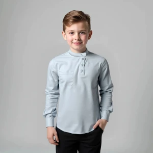 Косоворотка детская «Жемчужная со светло-серыми пуговицами»