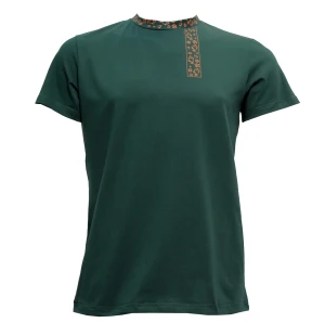 Футболка-косоворотка зелёная