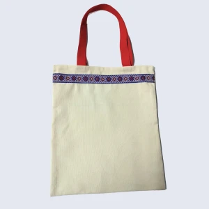 Сумка-шоппер бежевая с тесьмой