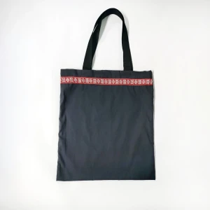 Сумка-шоппер черная с тесьмой Сумка-шоппер черная с тесьмой