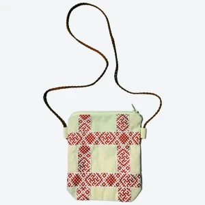 Сумка-кошель бежевая с тесьмой в русском стиле Сумка-кошель бежевая с тесьмой в русском стиле